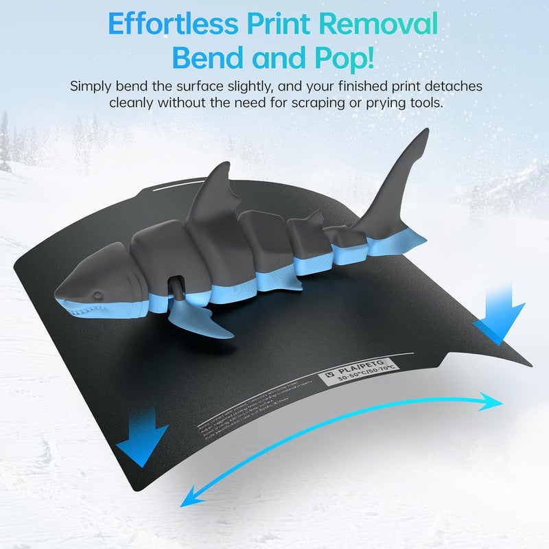 BigTreeTech BIQU CryoGrip Panda Build Plate Compatible with Bambu-Lab X1C/X1E/P1P/P1S/A1, 257X257MM High Adhesion PLA and PETG Support Low-Temperature Printing Double-Side Spring Steel Build Plate - Image 4